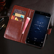 For Cubot Note Plus idewei Crazy Horse Texture Horizontal Flip Leather Case with Holder & Card Slots & Wallet(Rose Red)
