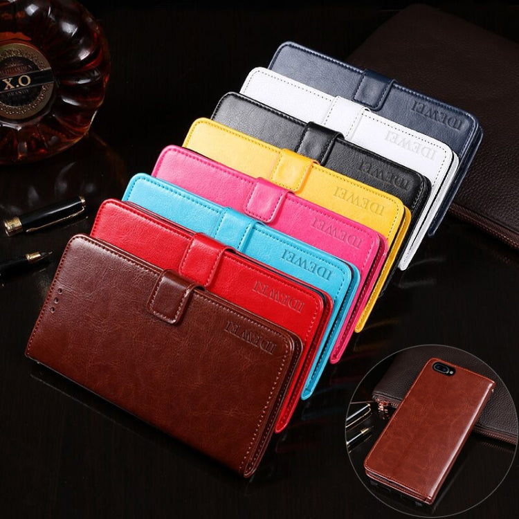 For Cubot Rainbow 2 idewei Crazy Horse Texture Horizontal Flip Leather Case with Holder & Card Slots & Wallet(White)