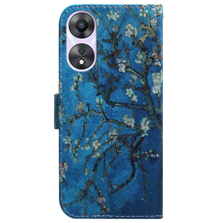 For OPPO A58 Coloured Drawing Flip Leather Phone Case(Apricot) - OPPO Cases by PMC TechLife | Online Shopping South Africa | PMC TechLife