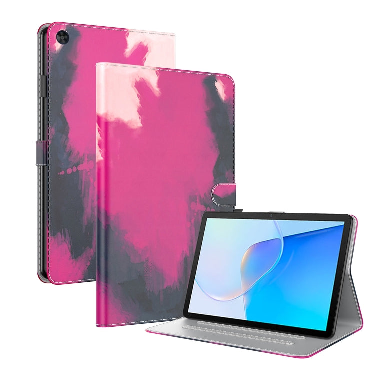For Huawei MatePad SE Watercolor Pattern Flip Leather Tablet Case(Berry Color) - Huawei by PMC TechLife | Online Shopping South Africa | PMC TechLife | Buy Now Pay Later Mobicred