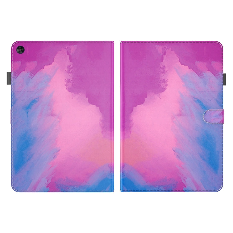 For Huawei MatePad SE Watercolor Pattern Flip Leather Tablet Case(Purple Red)