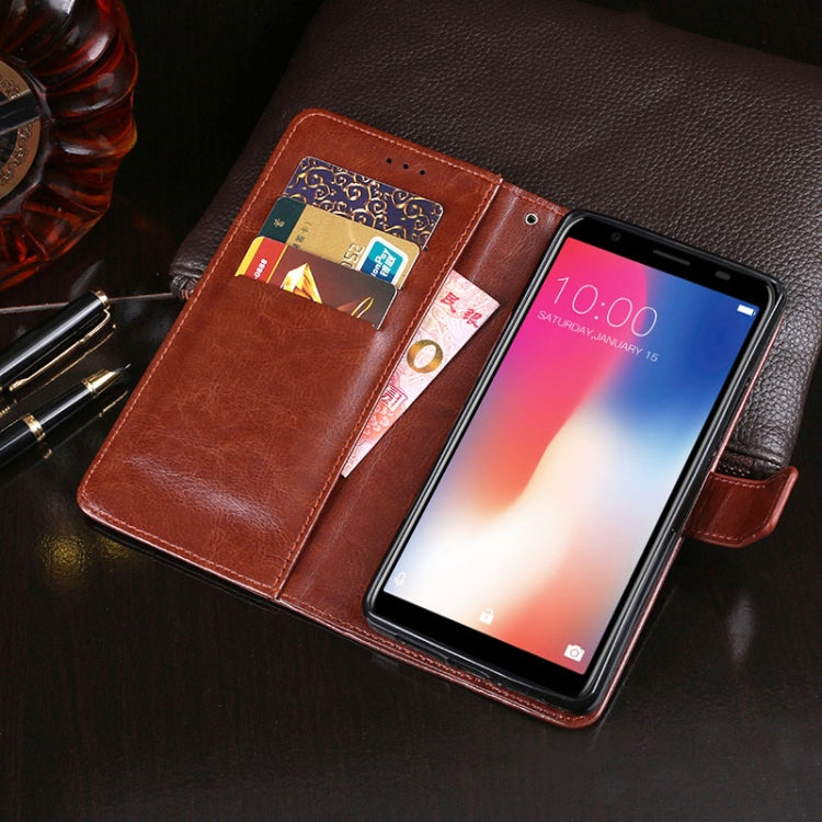 For Doogee X55 idewei  Crazy Horse Texture Horizontal Flip Leather Case with Holder & Card Slots & Wallet(Brown)