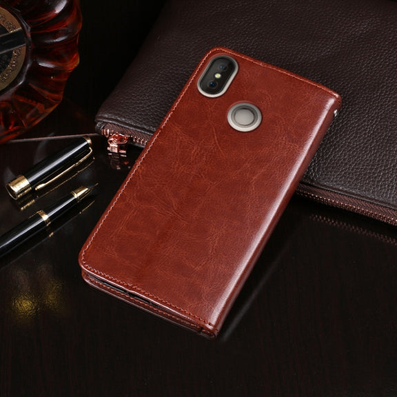 For Doogee X70 idewei  Crazy Horse Texture Horizontal Flip Leather Case with Holder & Card Slots & Wallet(Brown)
