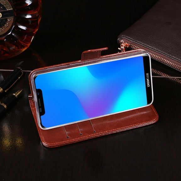 For Doogee X70 idewei  Crazy Horse Texture Horizontal Flip Leather Case with Holder & Card Slots & Wallet(Red)