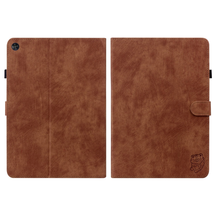 For Huawei MatePad SE Tiger Pattern Flip Leather Tablet Case(Brown)