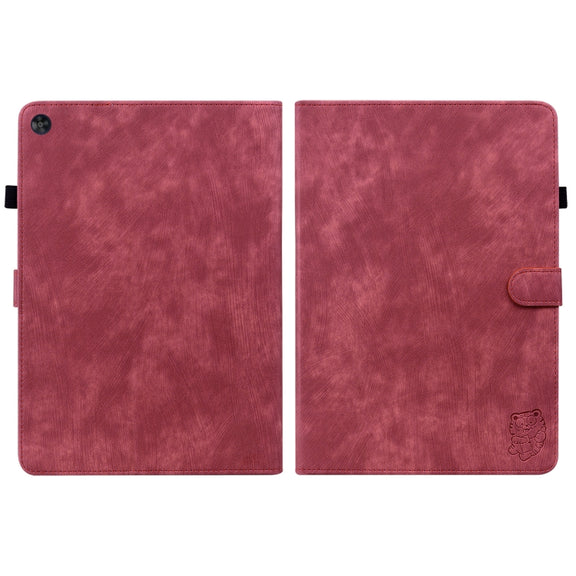 For Huawei MatePad SE Tiger Pattern Flip Leather Tablet Case(Red)