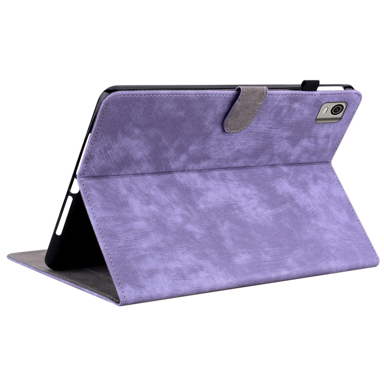 For Nokia T21 Tiger Pattern Flip Leather Tablet Case(Purple) - Nokia by PMC TechLife | Online Shopping South Africa | PMC TechLife | Buy Now Pay Later Mobicred