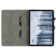 For Nokia T21 Tiger Pattern Flip Leather Tablet Case(Dark Green)