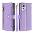 For Fujitsu Arrows N F-51C Sheep Texture Cross-body Zipper Wallet Leather Phone Case(Purple) - More Brand by PMC TechLife | Online Shopping South Africa | PMC TechLife | Buy Now Pay Later Mobicred