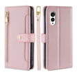 For Fujitsu Arrows N F-51C Sheep Texture Cross-body Zipper Wallet Leather Phone Case(Pink) - More Brand by PMC TechLife | Online Shopping South Africa | PMC TechLife | Buy Now Pay Later Mobicred