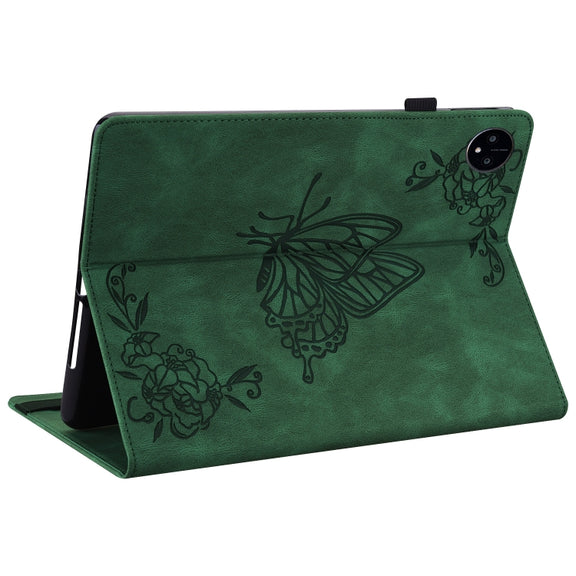 For Huawei MatePad Pro 11 2022 Butterfly Flower Embossed Leather Tablet Case(Green)