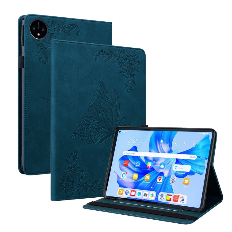 For Huawei MatePad Pro 11 2022 Butterfly Flower Embossed Leather Tablet Case(Blue) - Huawei by PMC TechLife | Online Shopping South Africa | PMC TechLife | Buy Now Pay Later Mobicred