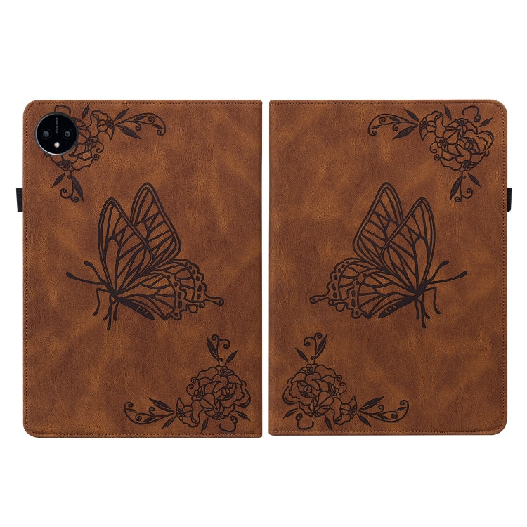 For Huawei MatePad Pro 11 2022 Butterfly Flower Embossed Leather Tablet Case(Brown) - Huawei by PMC TechLife | Online Shopping South Africa | PMC TechLife | Buy Now Pay Later Mobicred