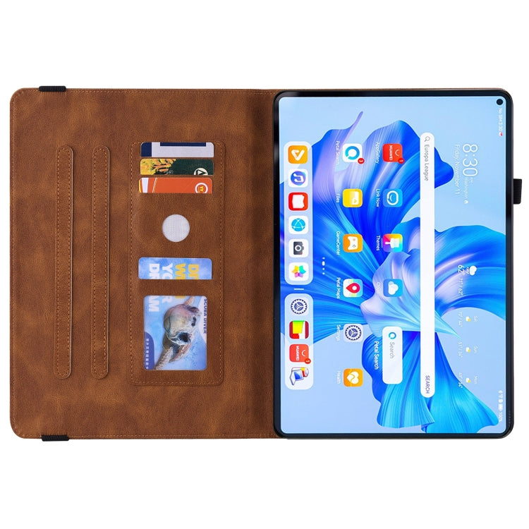 For Huawei MatePad Pro 11 2022 Butterfly Flower Embossed Leather Tablet Case(Brown) - Huawei by PMC TechLife | Online Shopping South Africa | PMC TechLife | Buy Now Pay Later Mobicred