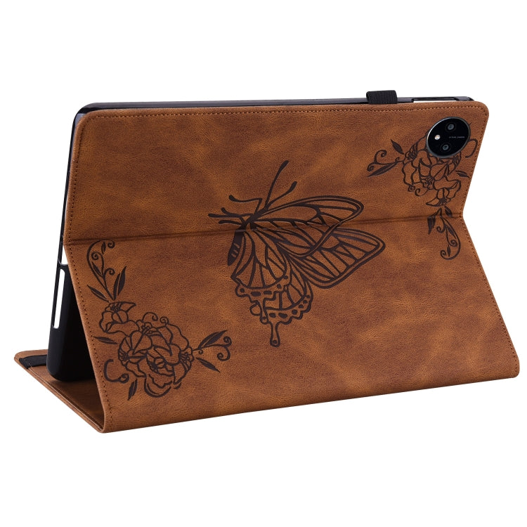 For Huawei MatePad Pro 11 2022 Butterfly Flower Embossed Leather Tablet Case(Brown) - Huawei by PMC TechLife | Online Shopping South Africa | PMC TechLife | Buy Now Pay Later Mobicred
