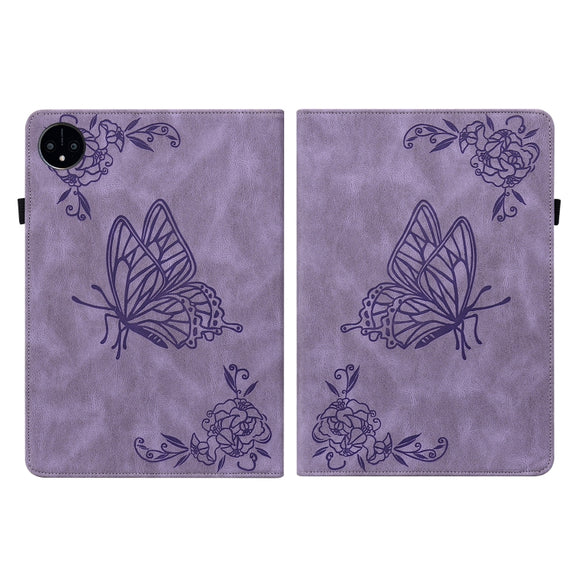 For Huawei MatePad Pro 11 2022 Butterfly Flower Embossed Leather Tablet Case(Purple)