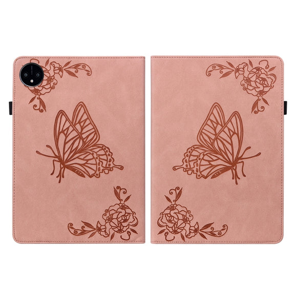 For Huawei MatePad Pro 11 2022 Butterfly Flower Embossed Leather Tablet Case(Rose Gold)