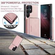 For Samsung Galaxy S24 Ultra 5G JEEHOOD Magnetic Zipper Horizontal Flip Leather Phone Case(Pink)