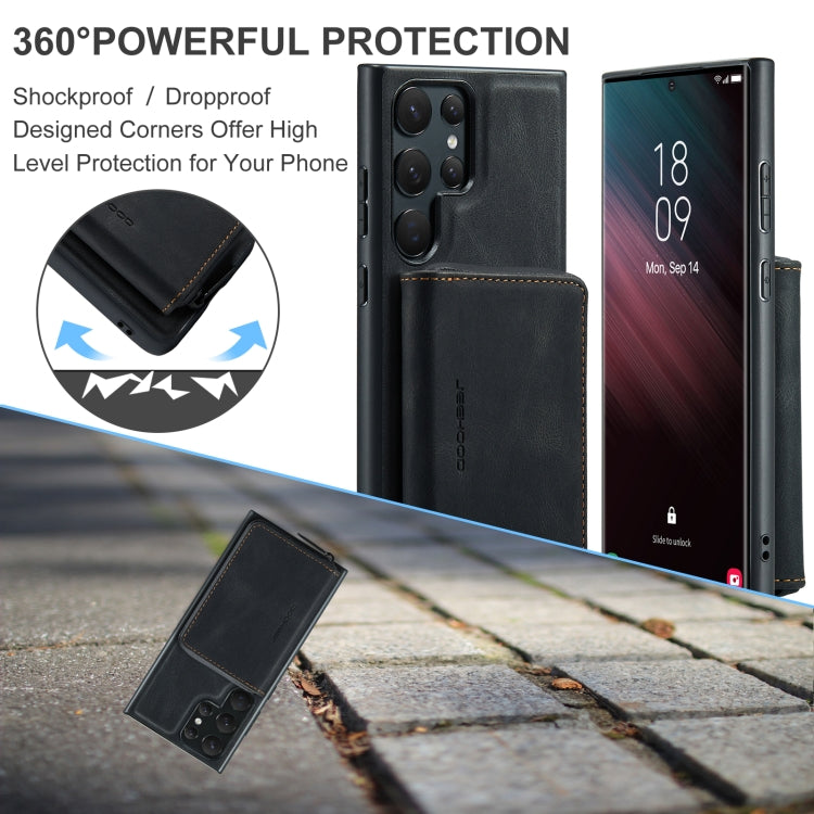 For Samsung Galaxy S24 Ultra 5G JEEHOOD Magnetic Zipper Horizontal Flip Leather Phone Case(Black) - free shipping - PMC Jewellery - Order now!