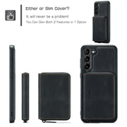 For Samsung Galaxy S24 5G JEEHOOD Magnetic Zipper Horizontal Flip Leather Phone Case(Black)