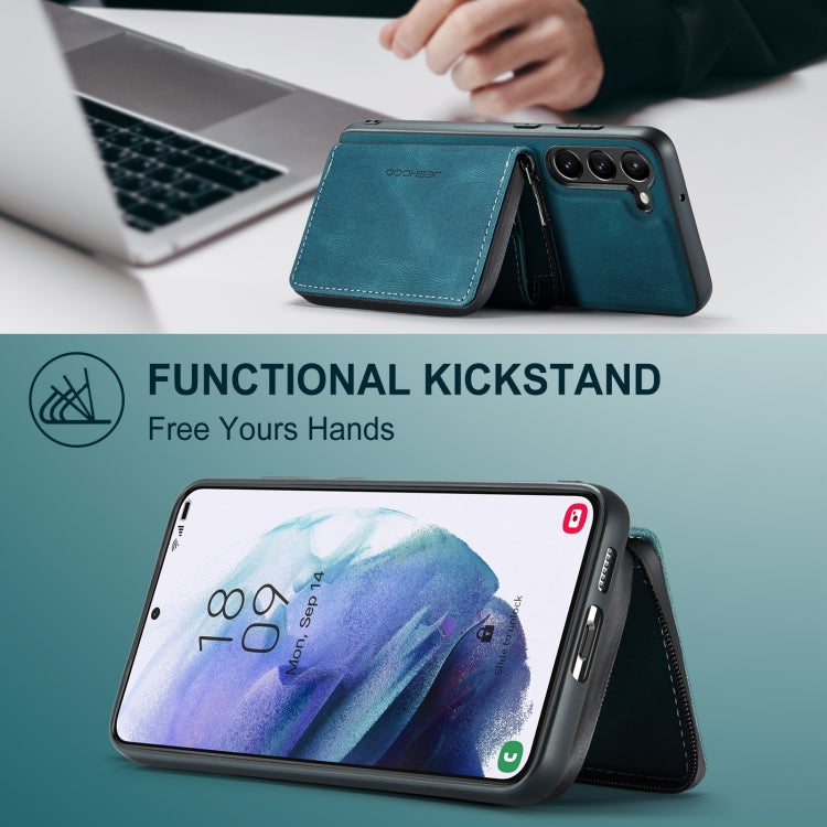 For Samsung Galaxy S24 5G JEEHOOD Magnetic Zipper Horizontal Flip Leather Phone Case(Blue) - free shipping - PMC Jewellery - Order now!