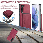 For Samsung Galaxy S24 5G JEEHOOD Magnetic Zipper Horizontal Flip Leather Phone Case(Red)