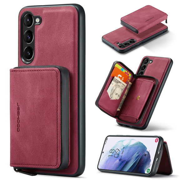 For Samsung Galaxy S24 5G JEEHOOD Magnetic Zipper Horizontal Flip Leather Phone Case(Red)