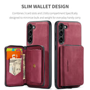 For Samsung Galaxy S24 5G JEEHOOD Magnetic Zipper Horizontal Flip Leather Phone Case(Red)