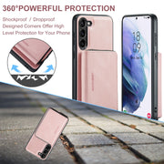 For Samsung Galaxy S24+ 5G JEEHOOD Magnetic Zipper Horizontal Flip Leather Phone Case(Pink)