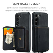 For Samsung Galaxy S24+ 5G JEEHOOD Magnetic Zipper Horizontal Flip Leather Phone Case(Black)