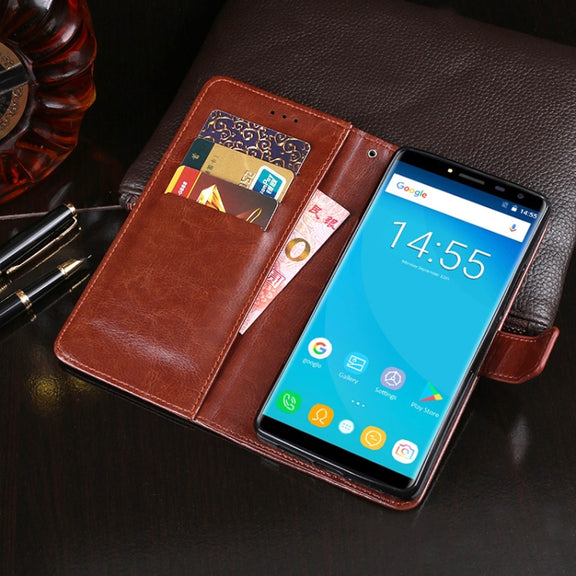For Oukitel C8 idewei  Crazy Horse Texture Horizontal Flip Leather Case with Holder & Card Slots & Wallet(Rose Red)