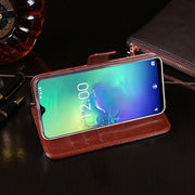 For Oukitel C15 Pro idewei  Crazy Horse Texture Horizontal Flip Leather Case with Holder & Card Slots & Wallet(White)