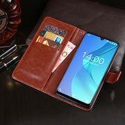 For Oukitel C16 Pro idewei  Crazy Horse Texture Horizontal Flip Leather Case with Holder & Card Slots & Wallet(White)