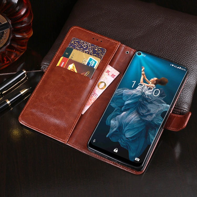 For Oukitel C17 Pro idewei  Crazy Horse Texture Horizontal Flip Leather Case with Holder & Card Slots & Wallet(Dark Blue)