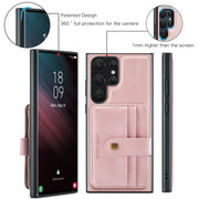For Samsung Galaxy S24 Ultra 5G JEEHOOD RFID Blocking Anti-Theft Magnetic Phone Case(Pink)