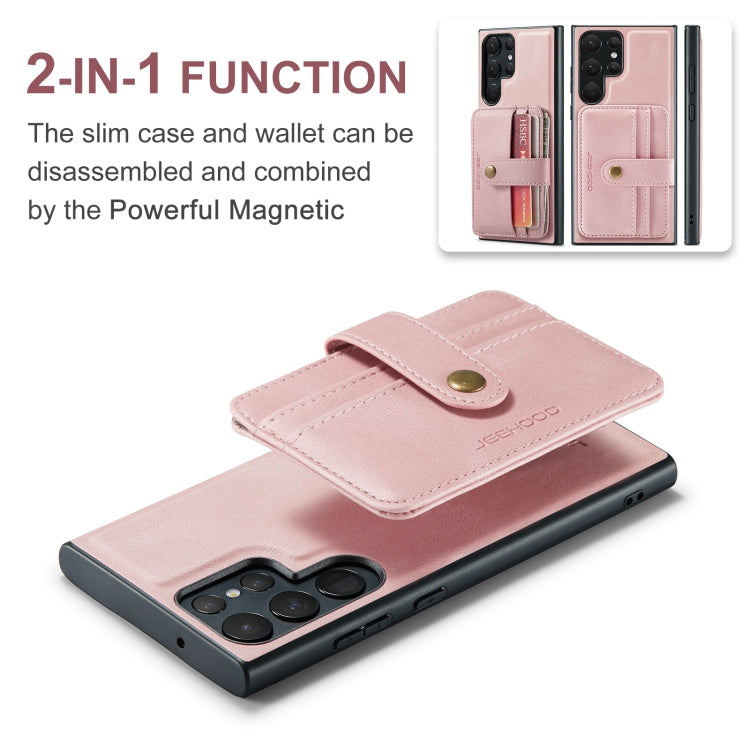 For Samsung Galaxy S24 Ultra 5G JEEHOOD RFID Blocking Anti-Theft Magnetic Phone Case(Pink)