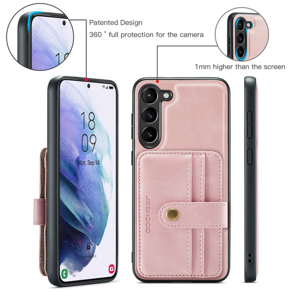 For Samsung Galaxy S24+ 5G JEEHOOD RFID Blocking Anti-Theft Magnetic Phone Case(Pink)