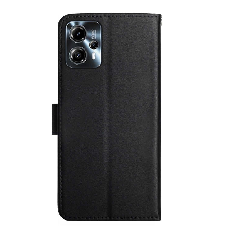 For Motorola Moto G23 4G/G13 4G Genuine Leather Fingerprint-proof Flip Phone Case(Black) - Motorola Cases by PMC TechLife | Online Shopping South Africa | PMC TechLife | Buy Now Pay Later Mobicred
