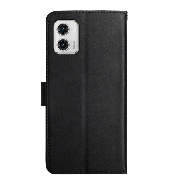 For Motorola Moto G73 5G Genuine Leather Fingerprint-proof Flip Phone Case(Black) - Motorola Cases by PMC TechLife | Online Shopping South Africa | PMC TechLife | Buy Now Pay Later Mobicred