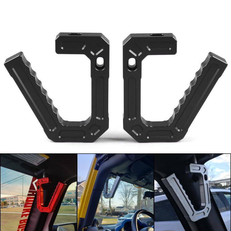 For Jeep Wrangler JK 2007-2018 Car Modification Aluminum Interior Handle(Black) - Door Handles by PMC TechLife | Online Shopping South Africa | PMC TechLife | Buy Now Pay Later Mobicred