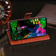 For LG G8 ThinQ idewei Crazy Horse Texture Horizontal Flip Leather Case with Holder & Card Slots & Wallet(White)
