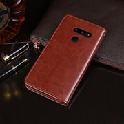 For LG G8 ThinQ idewei Crazy Horse Texture Horizontal Flip Leather Case with Holder & Card Slots & Wallet(Black)