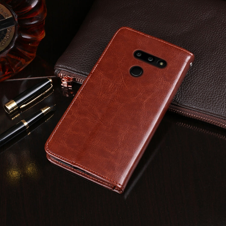 For LG G8 ThinQ idewei Crazy Horse Texture Horizontal Flip Leather Case with Holder & Card Slots & Wallet(Black)