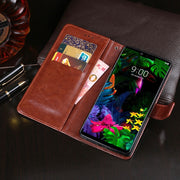 For LG G8 ThinQ idewei Crazy Horse Texture Horizontal Flip Leather Case with Holder & Card Slots & Wallet(Rose Red)