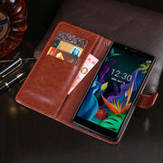 For LG K20 (2019) idewei Crazy Horse Texture Horizontal Flip Leather Case with Holder & Card Slots & Wallet(Sky Blue)