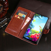 For LG K40S idewei Crazy Horse Texture Horizontal Flip Leather Case with Holder & Card Slots & Wallet(Brown)