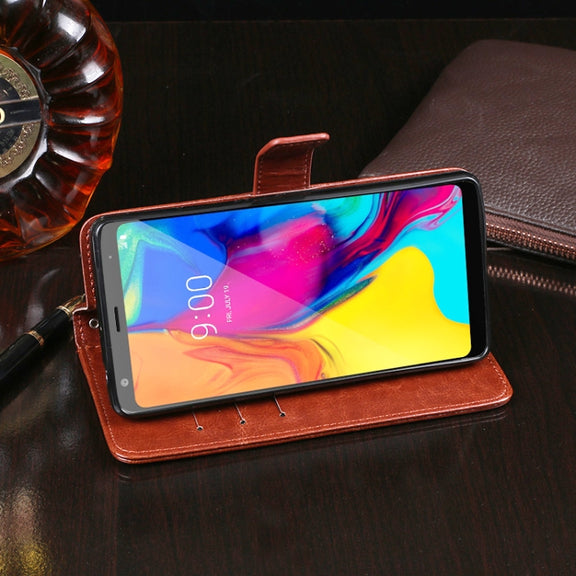 For LG Stylo 5 idewei Crazy Horse Texture Horizontal Flip Leather Case with Holder & Card Slots & Wallet(White)