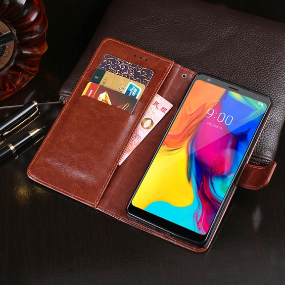 For LG Stylo 5 idewei Crazy Horse Texture Horizontal Flip Leather Case with Holder & Card Slots & Wallet(White)