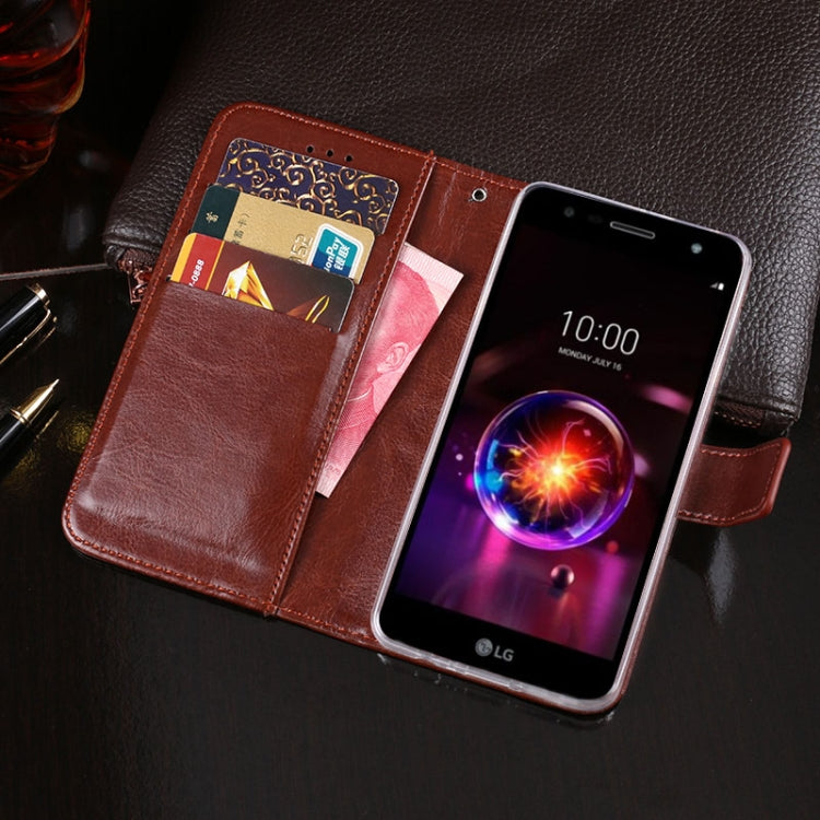 For LG X power3 idewei Crazy Horse Texture Horizontal Flip Leather Case with Holder & Card Slots & Wallet(White)