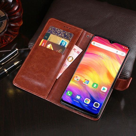 For Ulefone Note 7 idewei  Crazy Horse Texture Horizontal Flip Leather Case with Holder & Card Slots & Wallet(Sky Blue)
